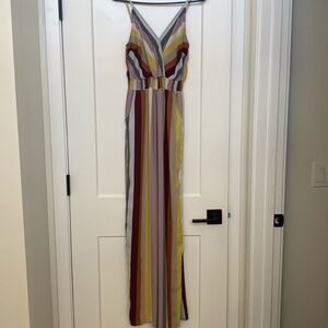 Xhilaration striped medium spaghetti jumpsuit